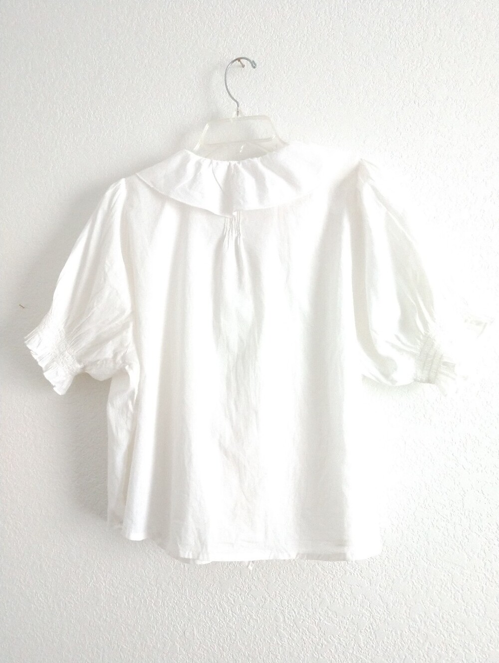 Pretty Natural Life White Ruffle Front Blouse Shirt Cottagecore Girlcore Medium - Picture 7 of 9